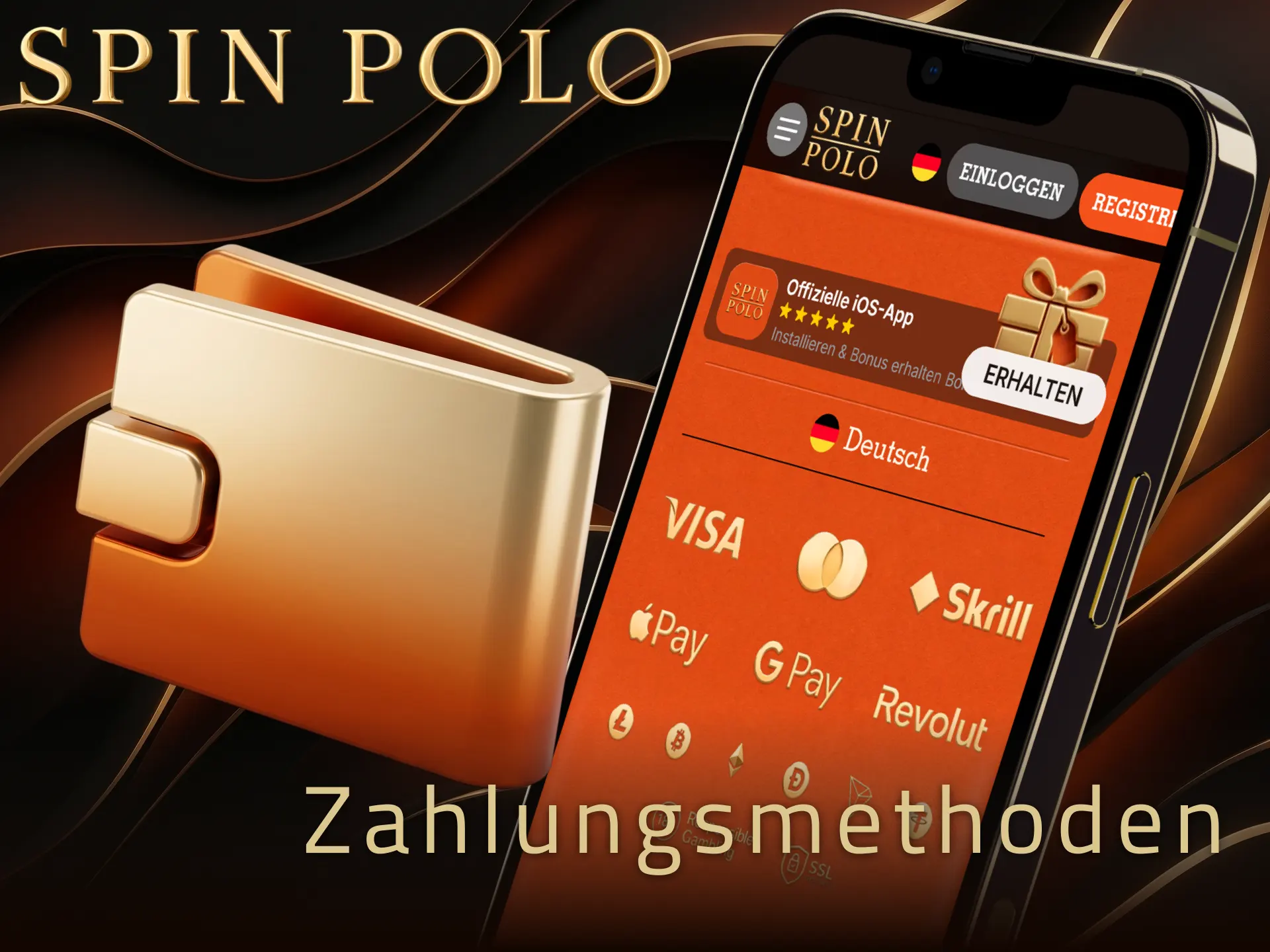 Nutzen Sie sichere mobile Zahlungsmethoden bei Spinpolo auf Ihrem Smartphone.