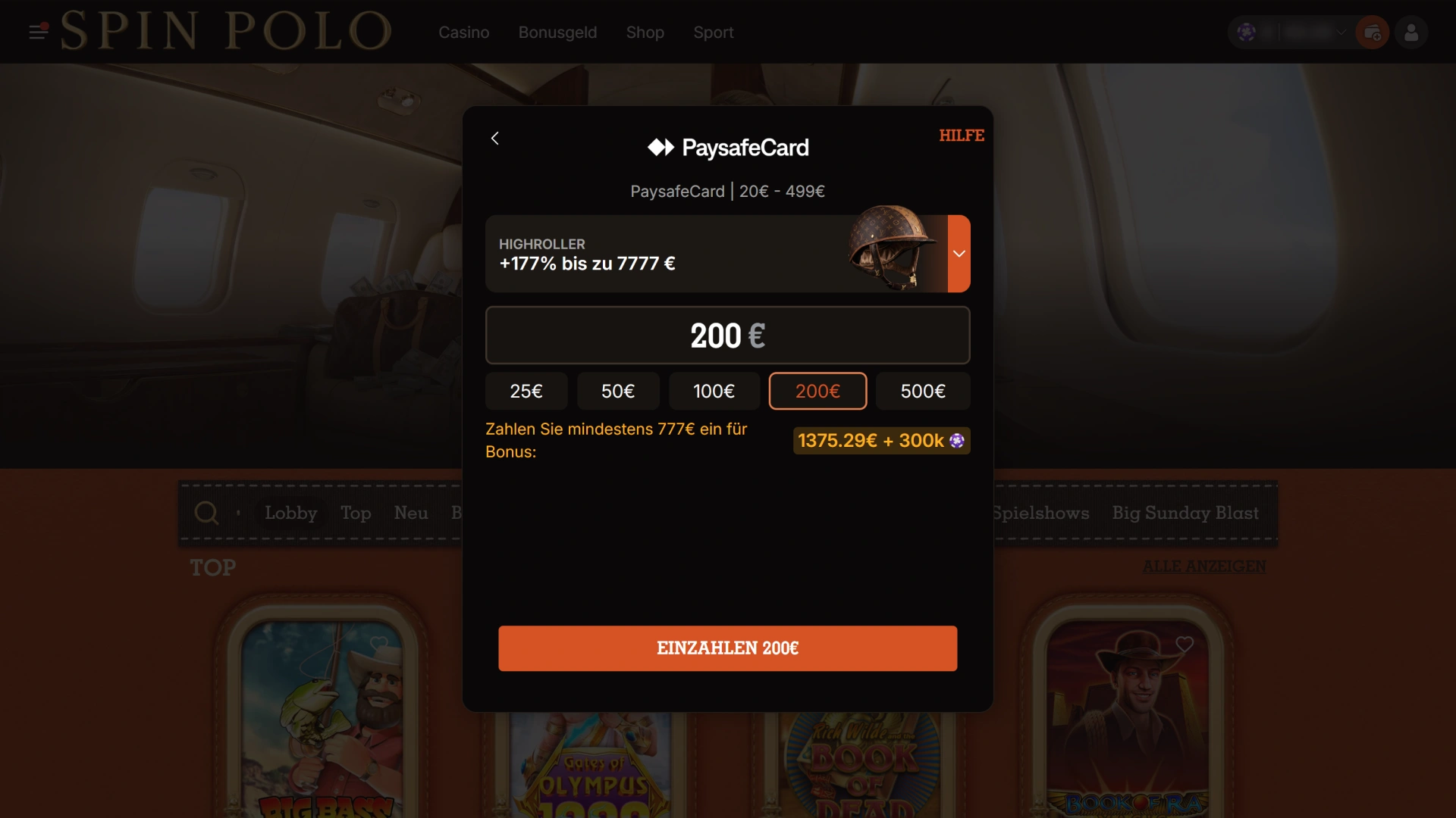 Aktivieren Sie Ihren exklusiven Bonus direkt auf der Spinpolo Plattform für Deutschland.