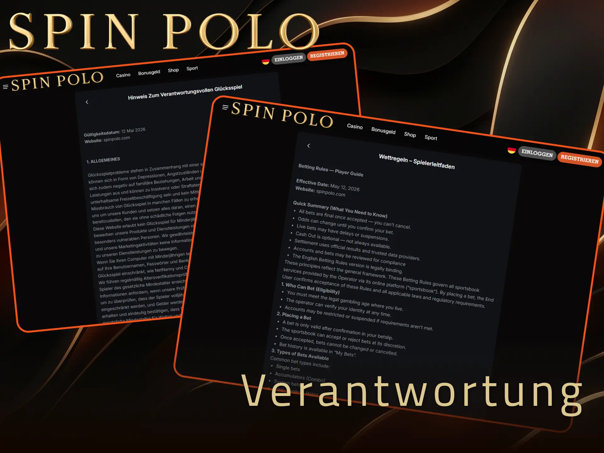 Setzen Sie sich klare Limits beim verantwortungsvollen Spielen bei Spinpolo.