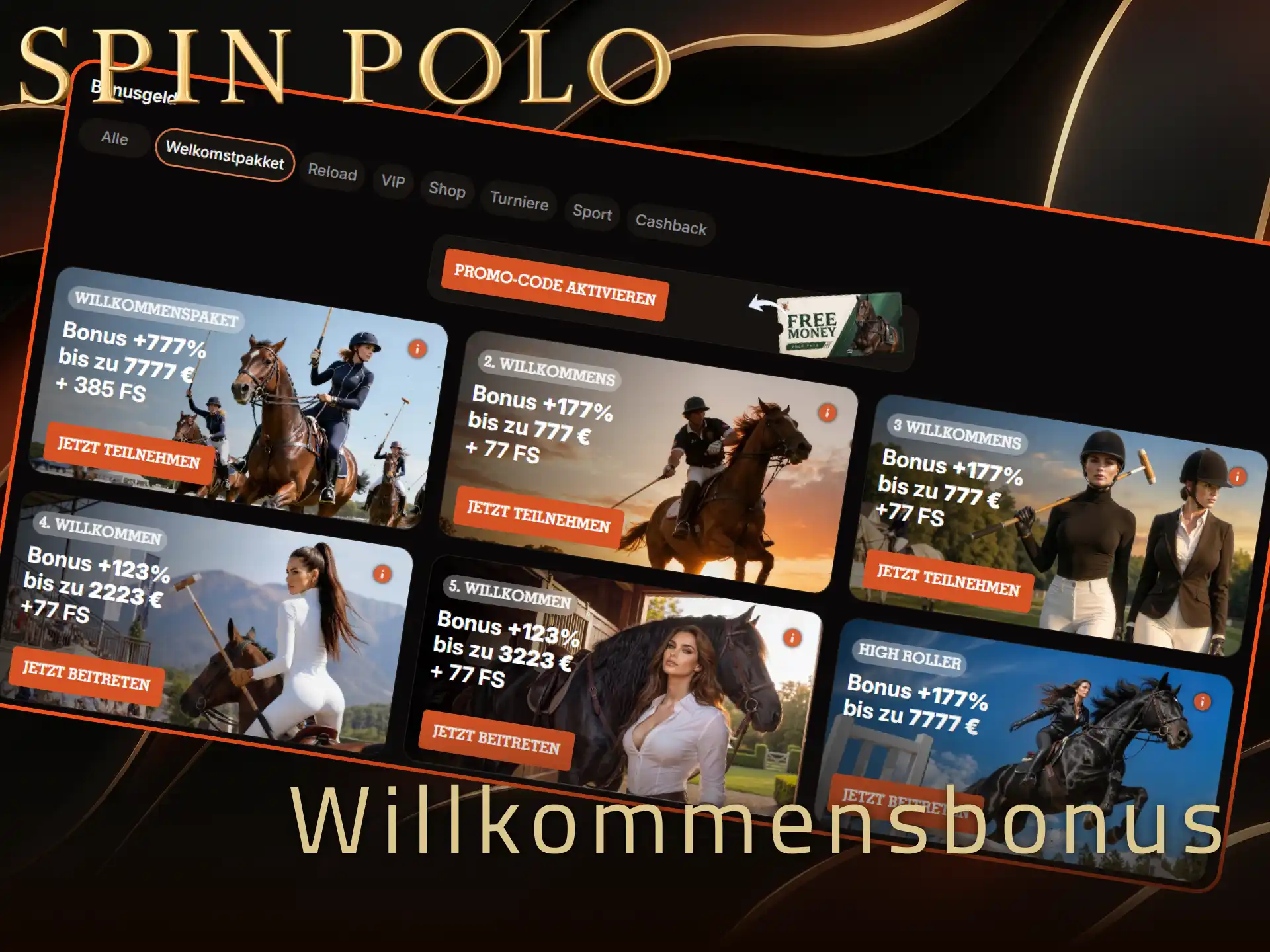 Registrieren Sie sich und aktivieren Sie den Spinpolo Casino Willkommensbonus.
