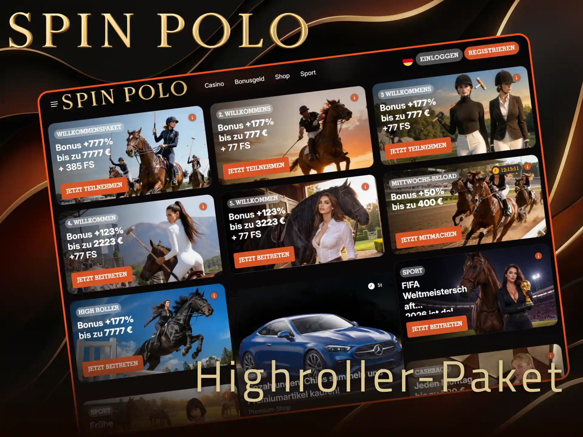 Sichern Sie sich das exklusive Spinpolo Highroller-Paket für hohe Einsätze im Casino.