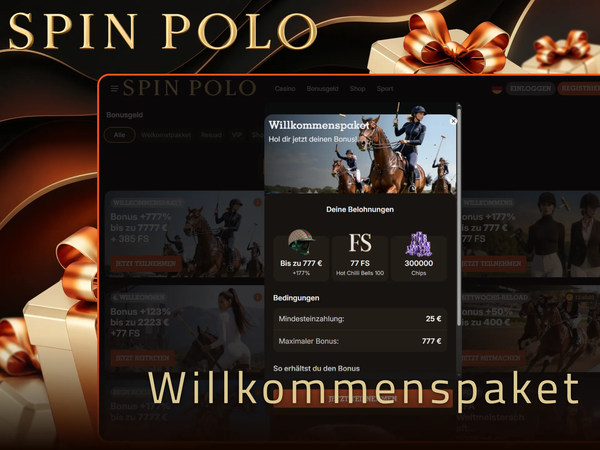 Aktivieren Sie das Spinpolo Willkommenspaket mit zusätzlichen Freispielen für maximale Gewinne.