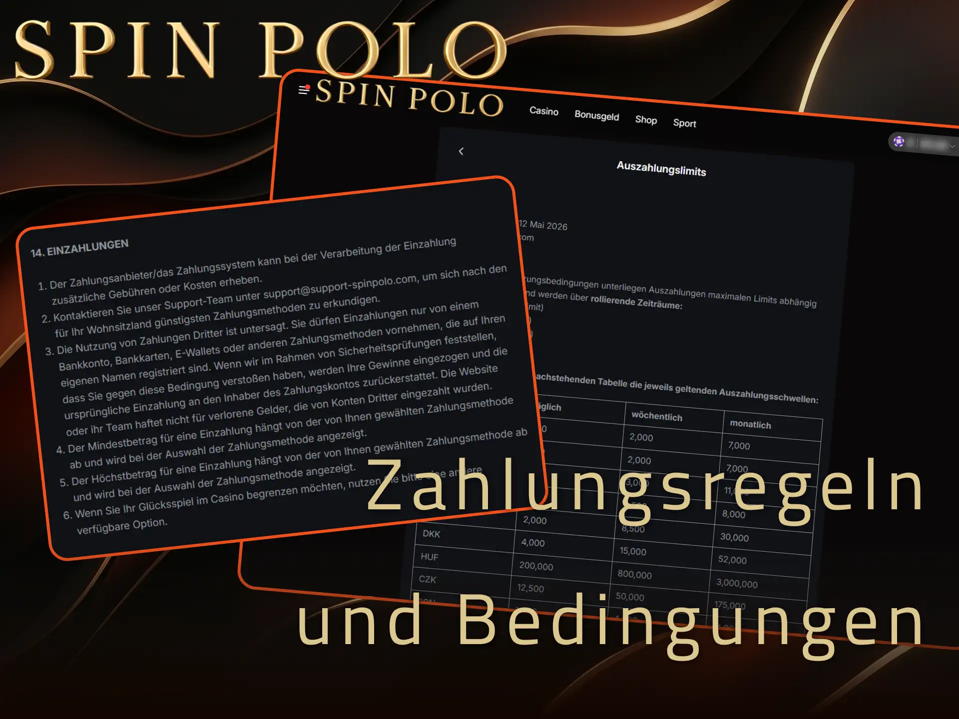 Informieren Sie sich über die Spinpolo Zahlungsregeln für sichere Transaktionen in Deutschland.
